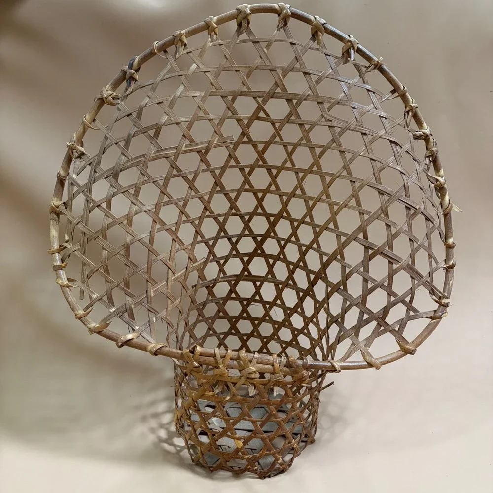 Vintage Wicker Peacock Chair Hanging Plant Holder Rattan Boho Basket Brown 18in